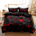 Housse de couette briques lumineuses 3D rouges, vue de face