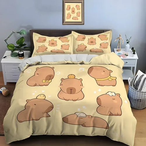 Cartoon Capybara Duvet Cover