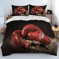 Housse de couette gants de boxe rouges vintage en cuir