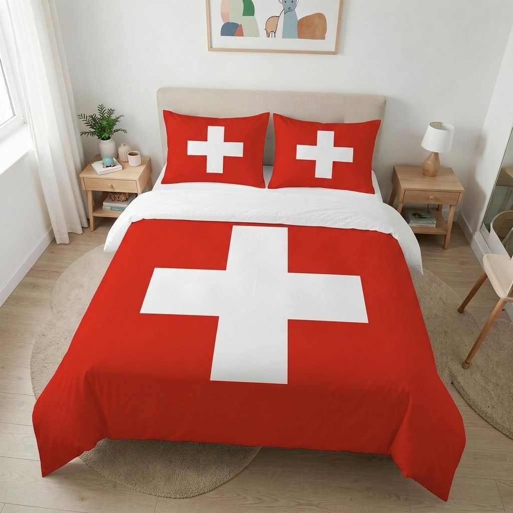 Housse de couette drapeau Suisse
