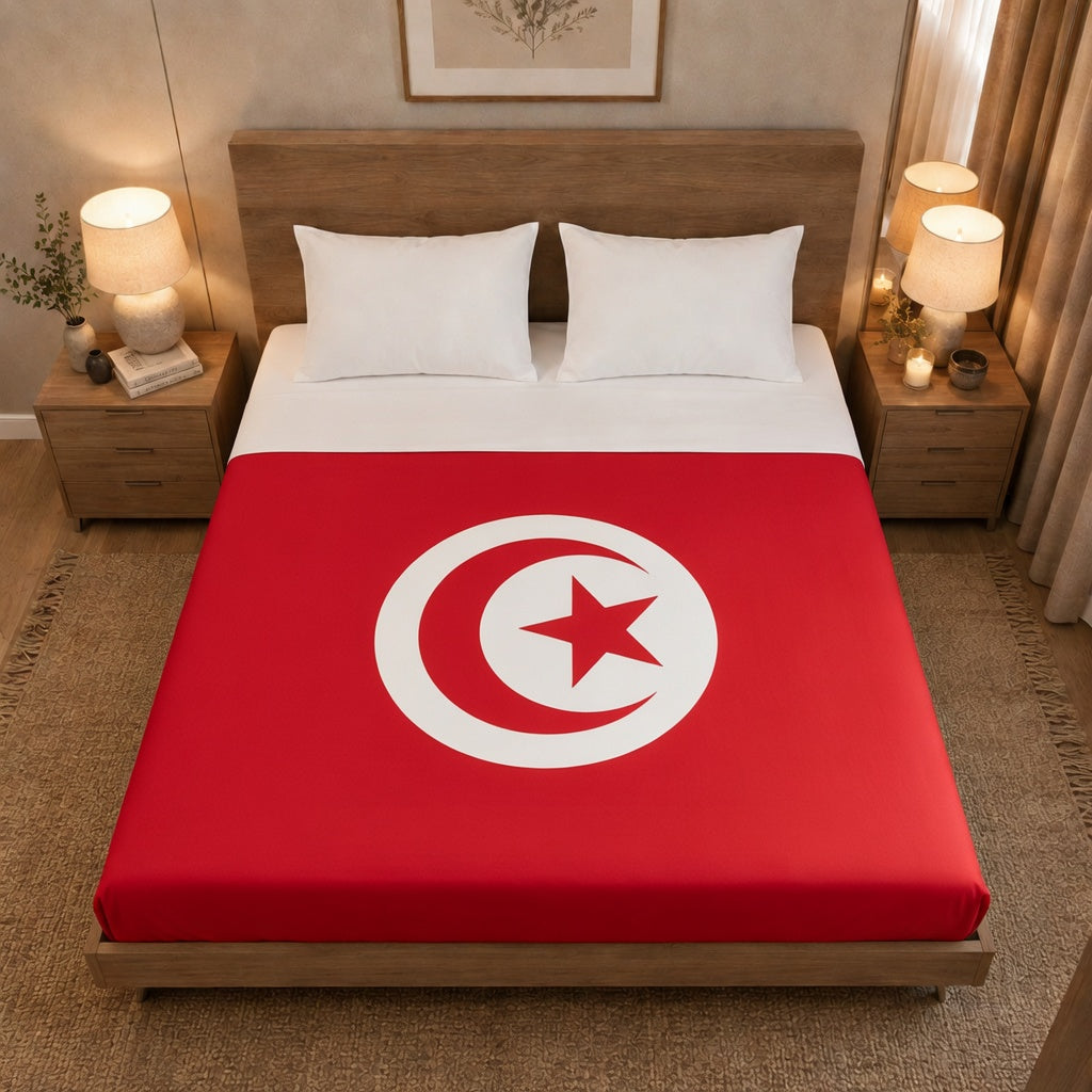 Drap plat drapeau Tunisie