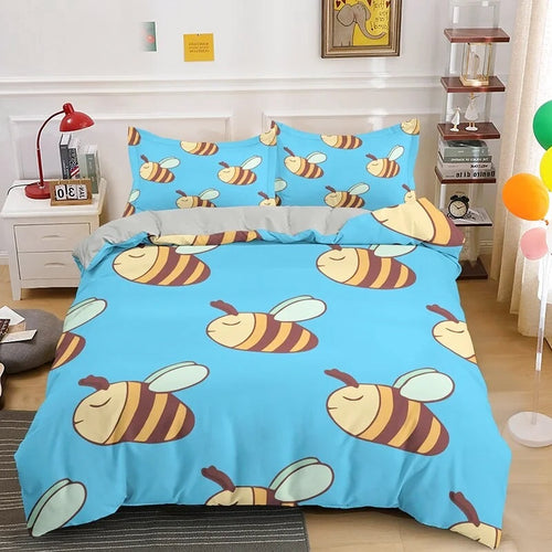 Housse de Couette Abeille Bleu
