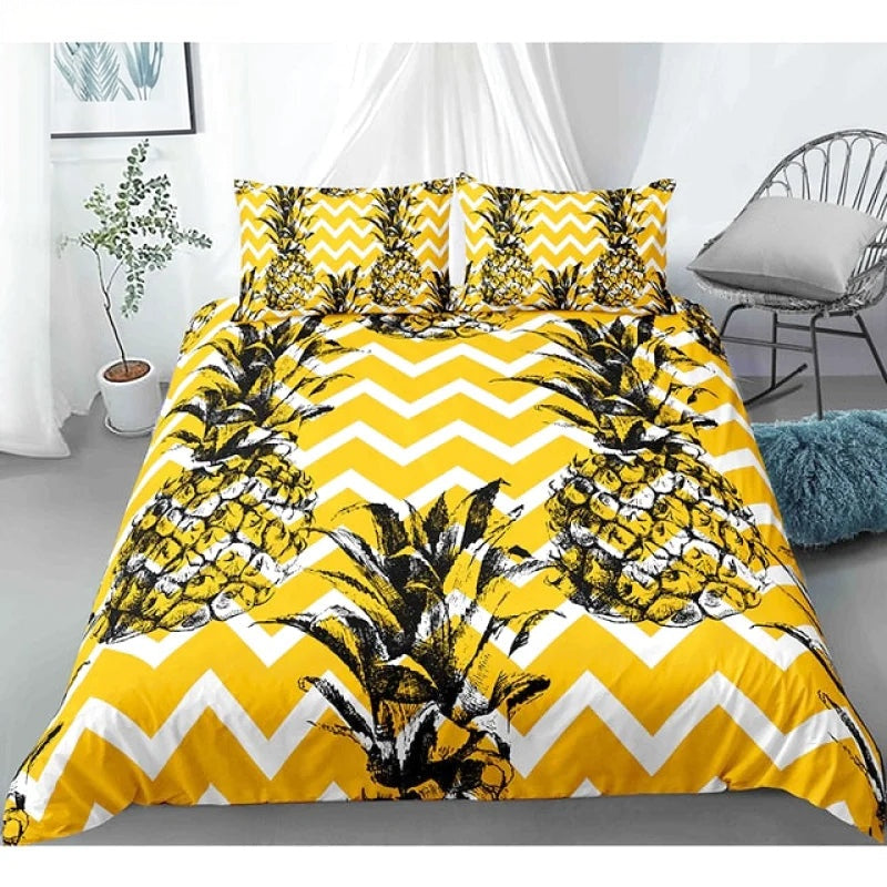 Housse de Couette Ananas Zebrée