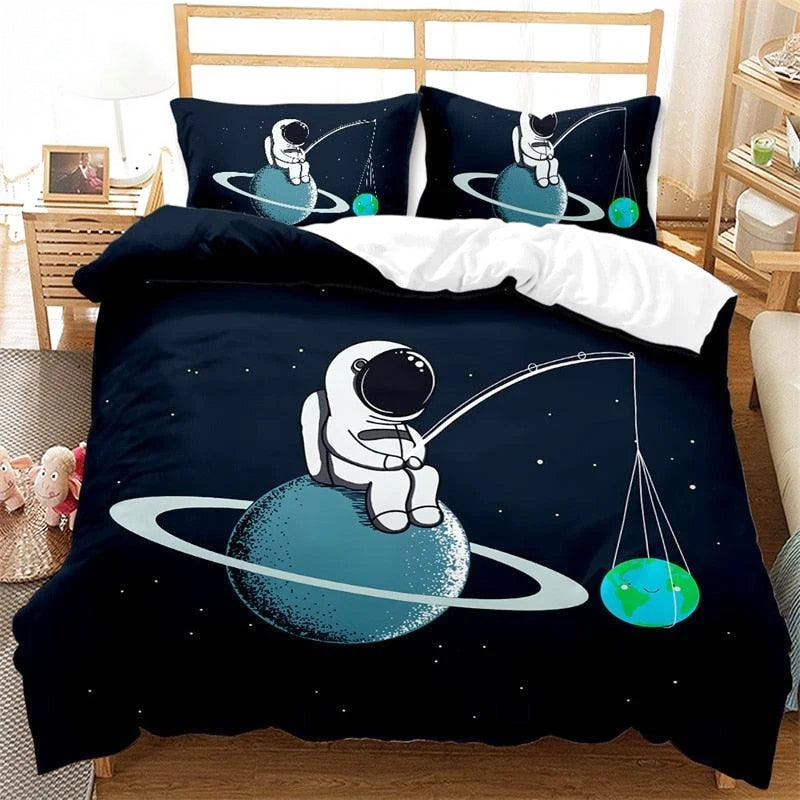 Housse de Couette Astronaute Saturne