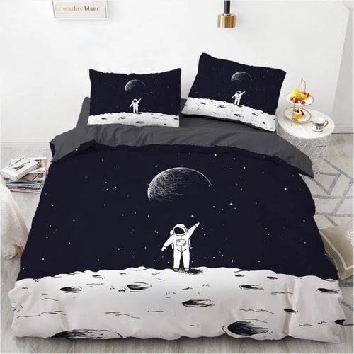 Housse de Couette Astronaute Terre Lune