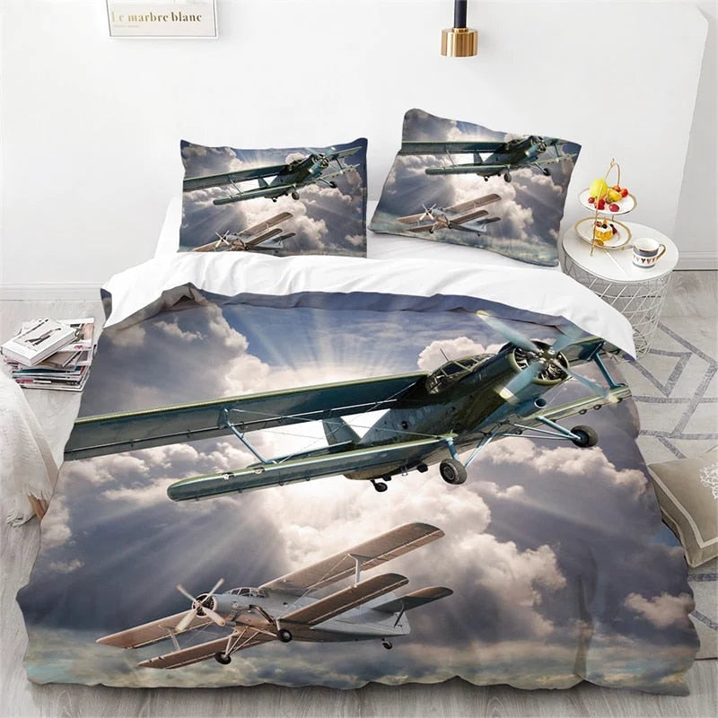 Housse de Couette Avion à Hélice