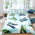 Housse de Couette Avion Bleu & Vert