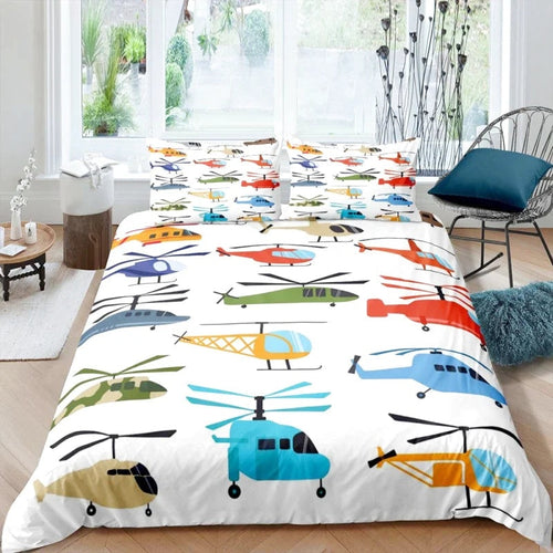 Housse de Couette Avion Hélicoptère
