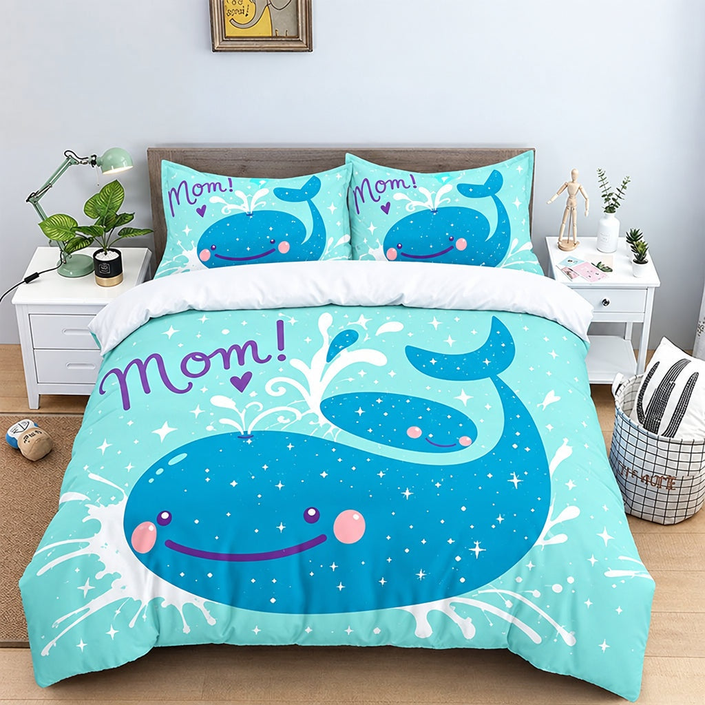 Housse de Couette Baleine Mignonne