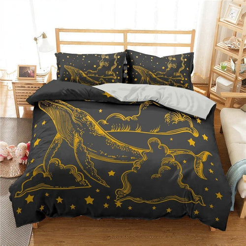Housse de Couette Baleine Noir
