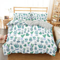 Housse de Couette Cactus Fond Blanc