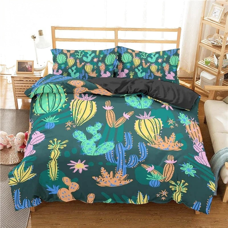 Housse de Couette Cactus Noir