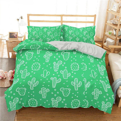 Housse de Couette Cactus Verte