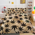Housse de Couette Cannabis Noir