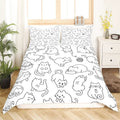 Housse de Couette Chat Blanche