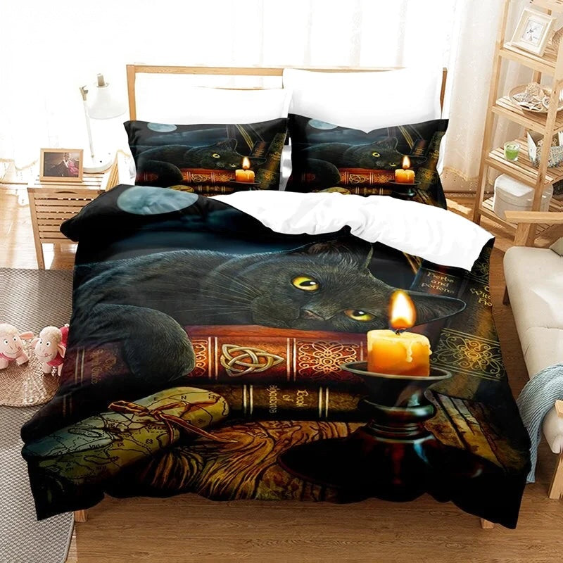 Housse de Couette Chat Sorcière