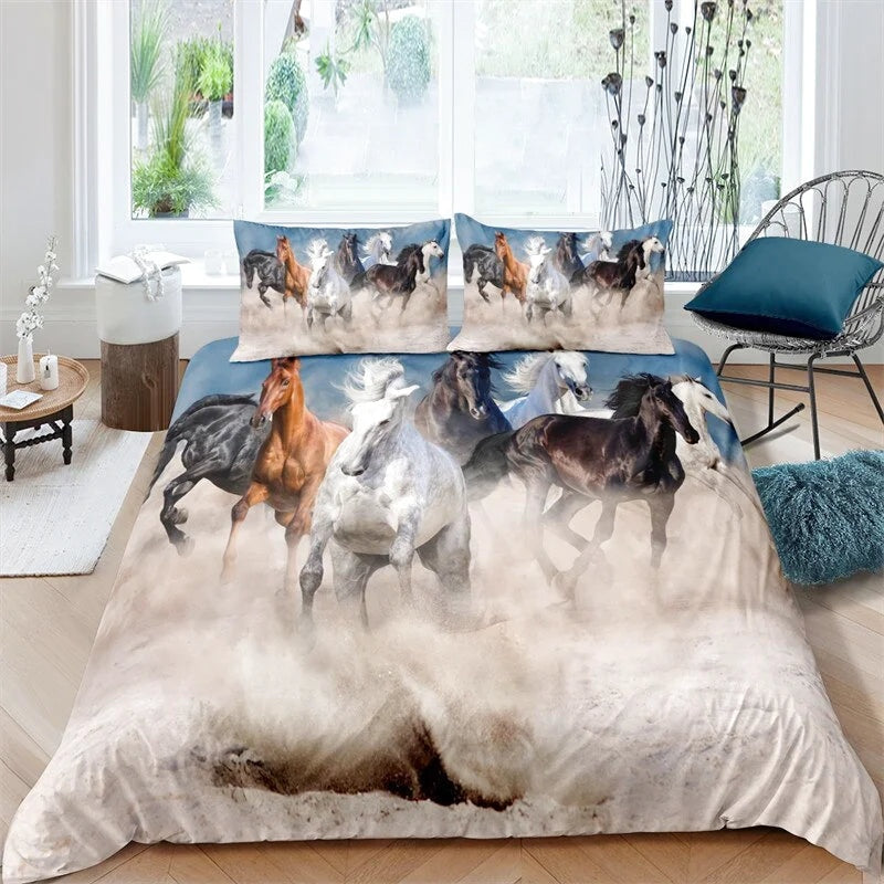 Housse de Couette Cheval de Course
