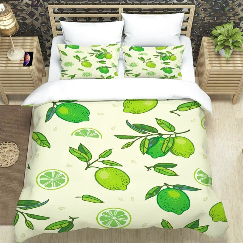 Housse de Couette Citron Vert Feuille