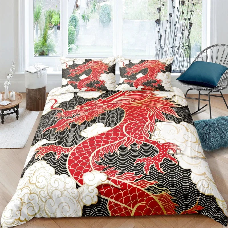 Housse de Couette Dragon Rouge