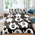 Housse de Couette Éléphant Noir