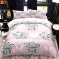 Housse de Couette Éléphant Rose