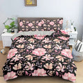 Housse de couette Fleurs Rose Laurier