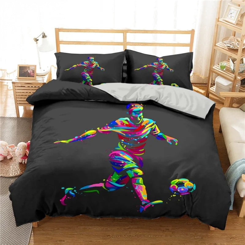 Housse de Couette Football Noir