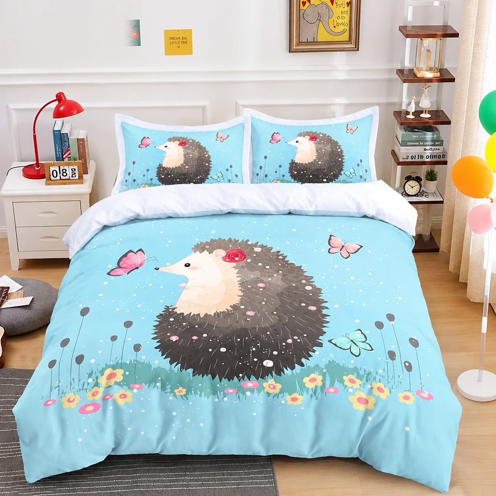 Housse de Couette Hérisson avec Papillons