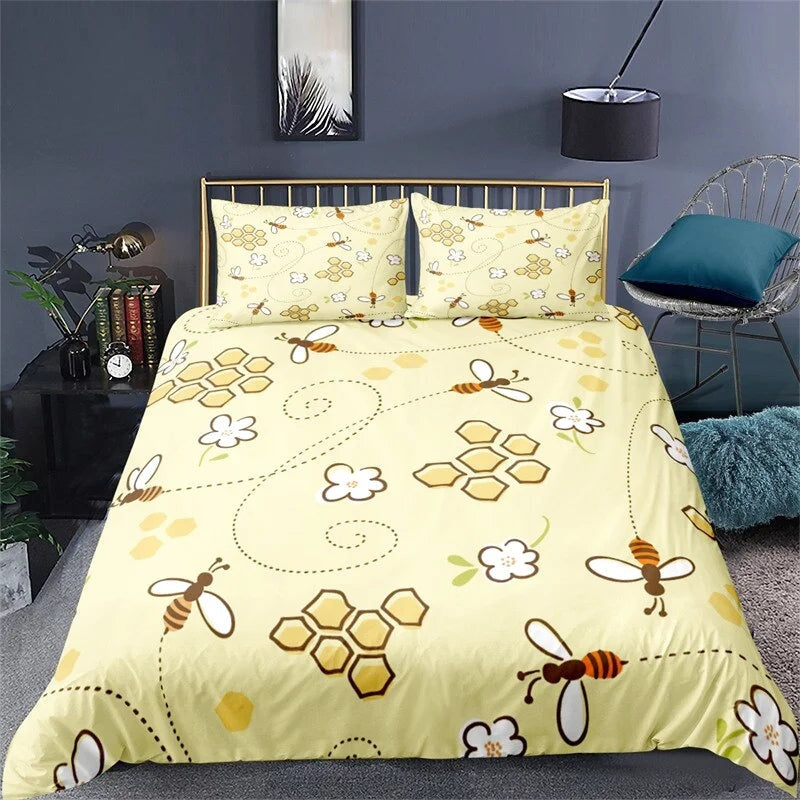 Housse de Couette Imprimé Abeille