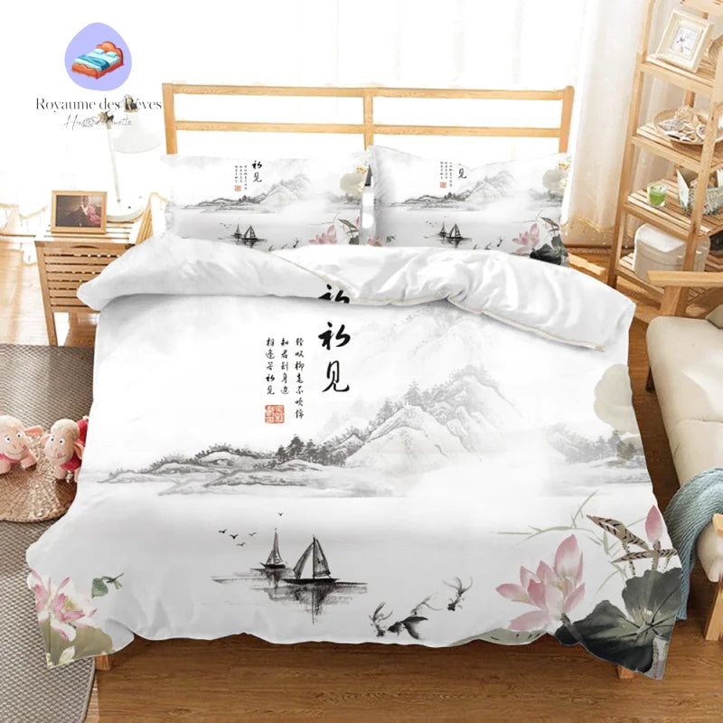 Housse de Couette Japonaise Blanche