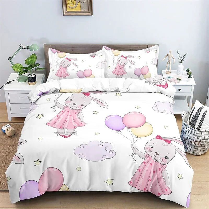 Housse de Couette Lapin Petite Fille