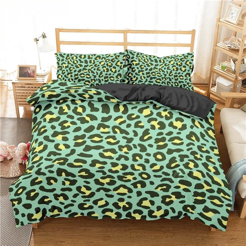 Housse de couette Léopard Vert
