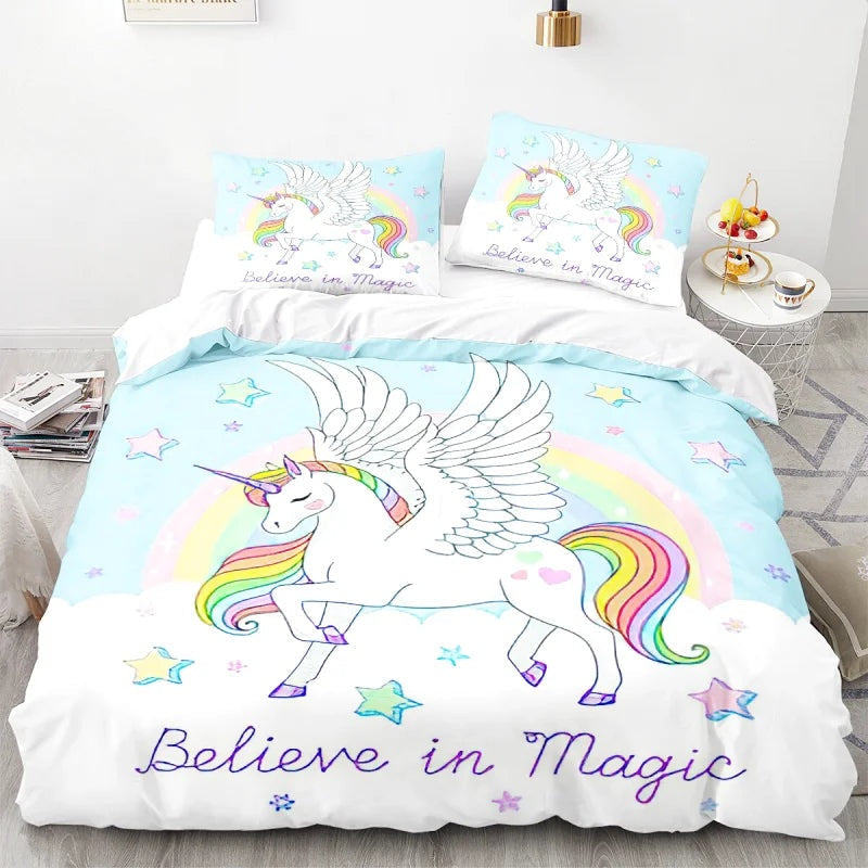 Housse de Couette Licorne Blanche