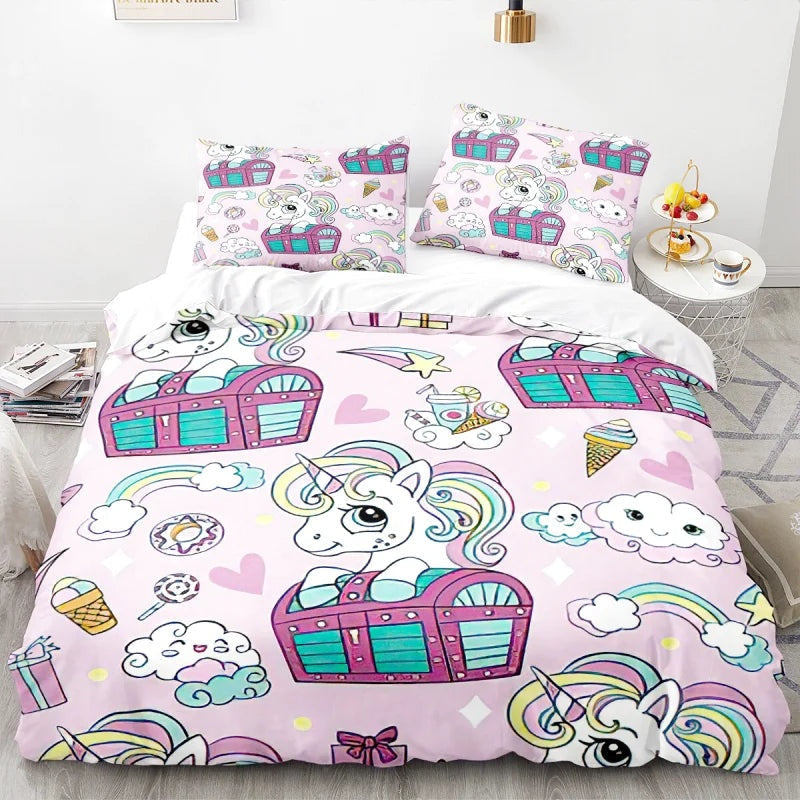 Housse de Couette Licorne Fille
