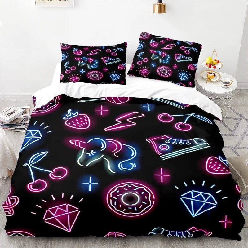 Housse de Couette Licorne Noir