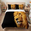 Housse de couette Lion, portrait de lion doré de profil