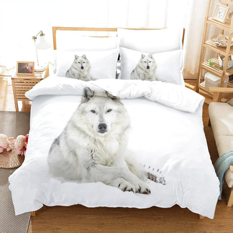 Housse de Couette Loup Blanc