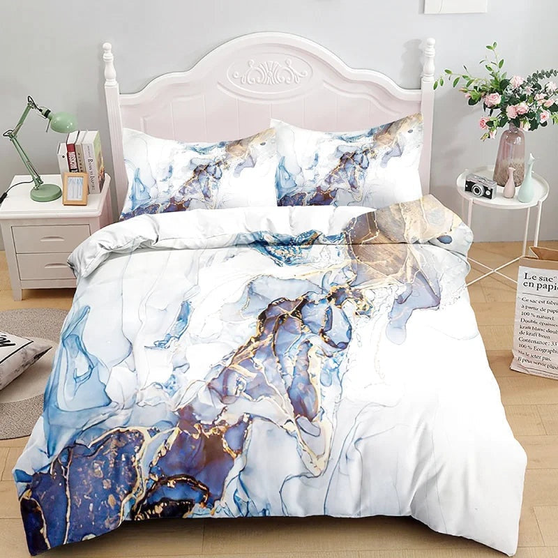 Housse de Couette Marbre Blanc