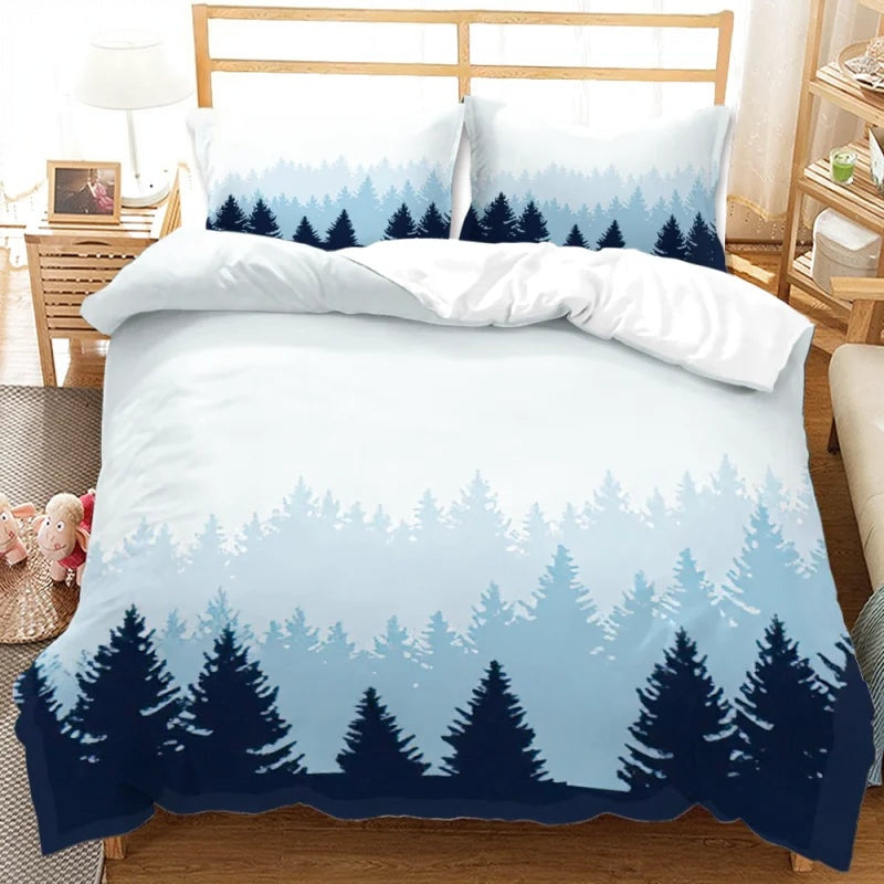 Housse de Couette Montagne Bleue