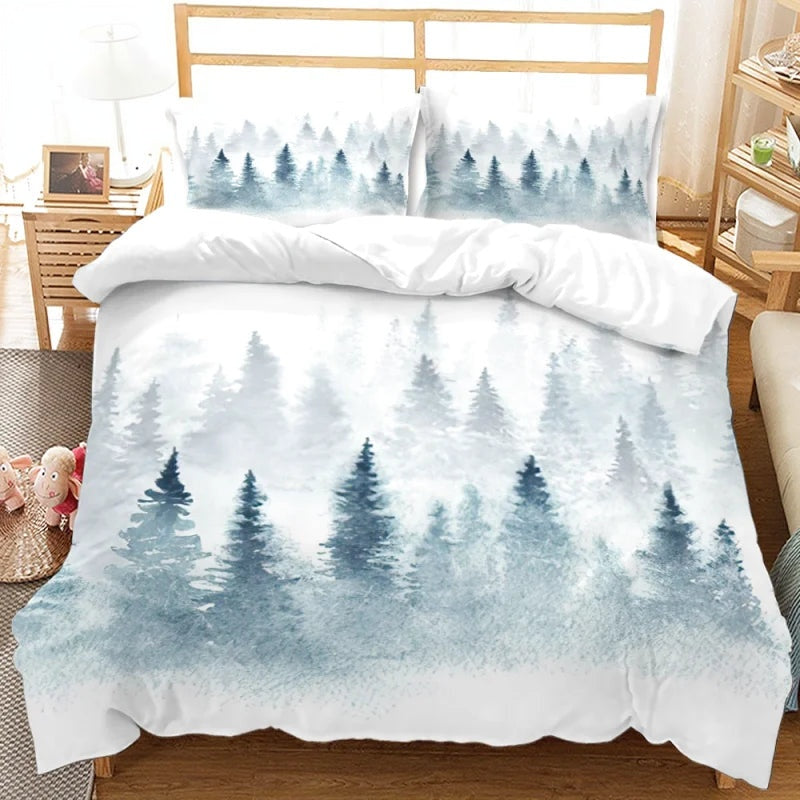 Housse de Couette Montagne Bois