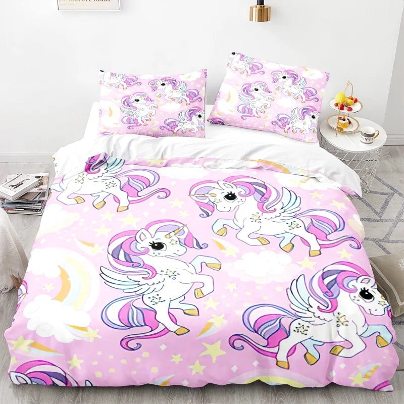 Housse de Couette Motif Licorne