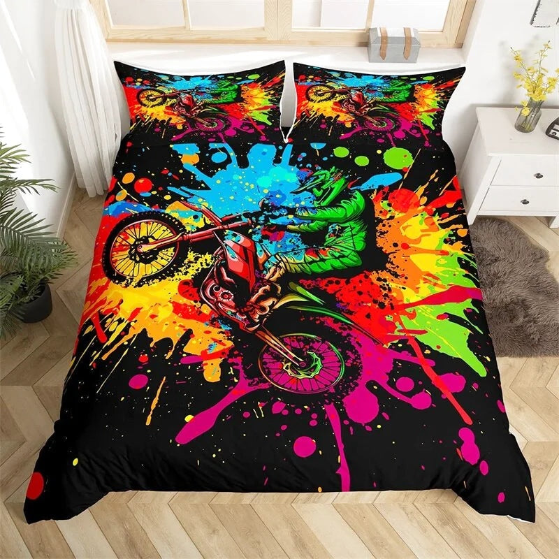 Housse de Couette Moto Couleurs