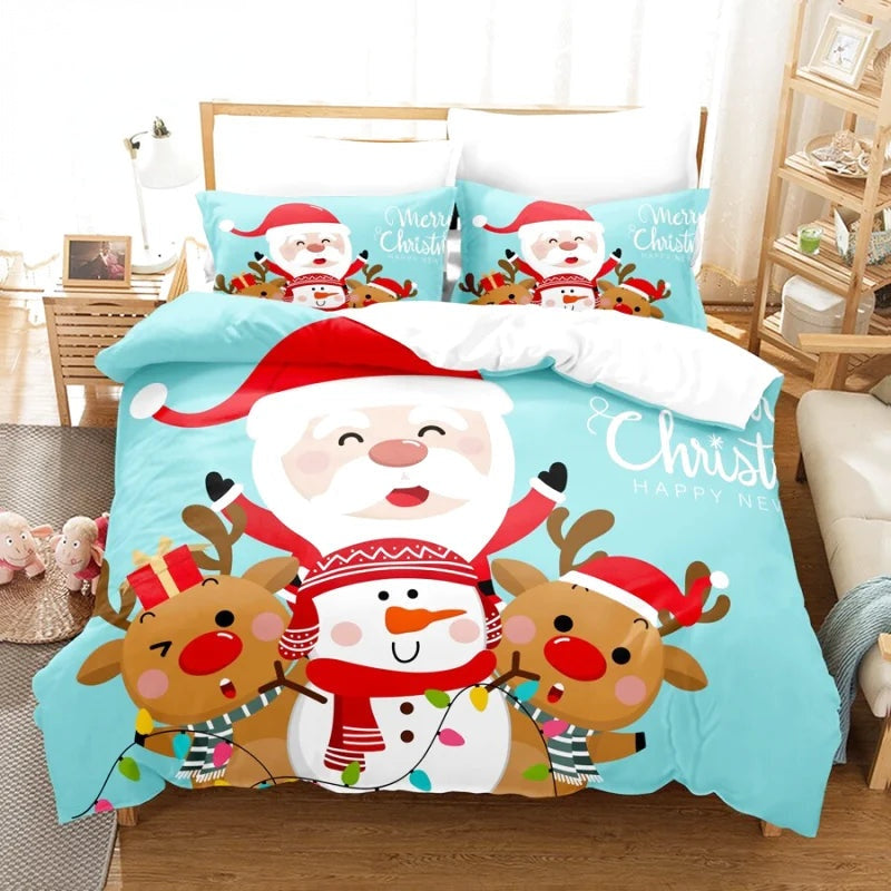 Housse de Couette Noel Bleu