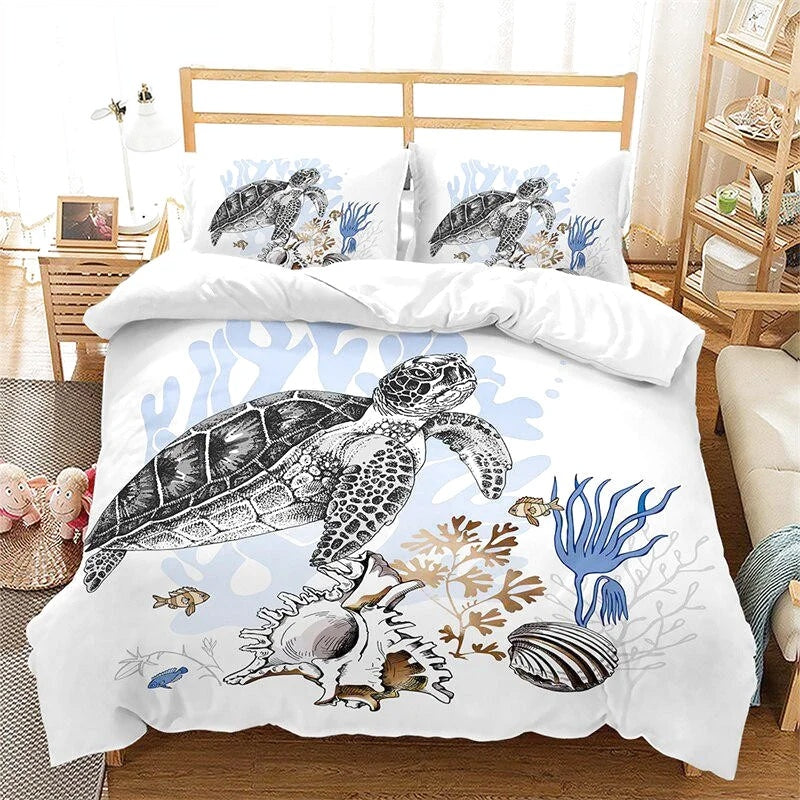 Housse de Couette Océan Tortue