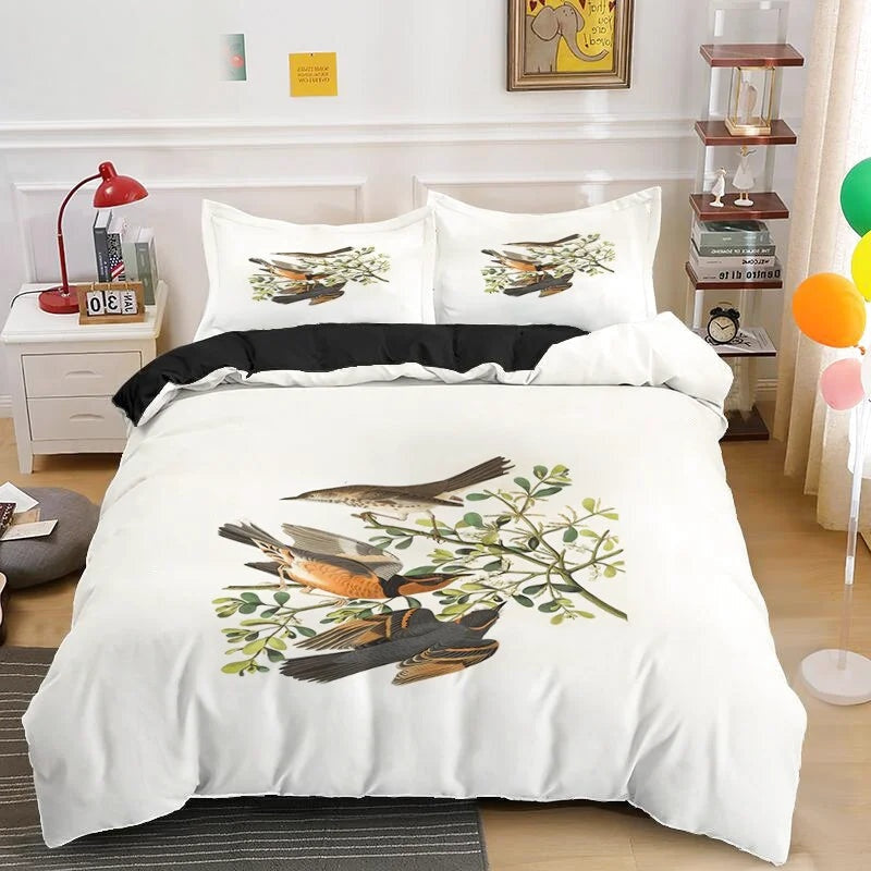 Housse de Couette Oiseaux Blanche