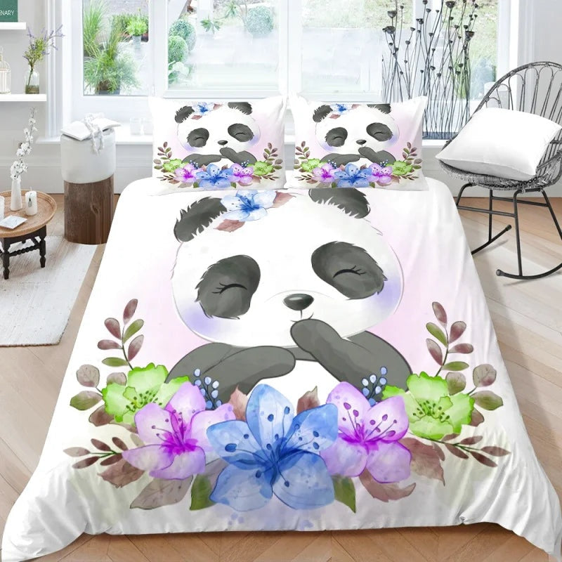 Housse de Couette Panda Clair