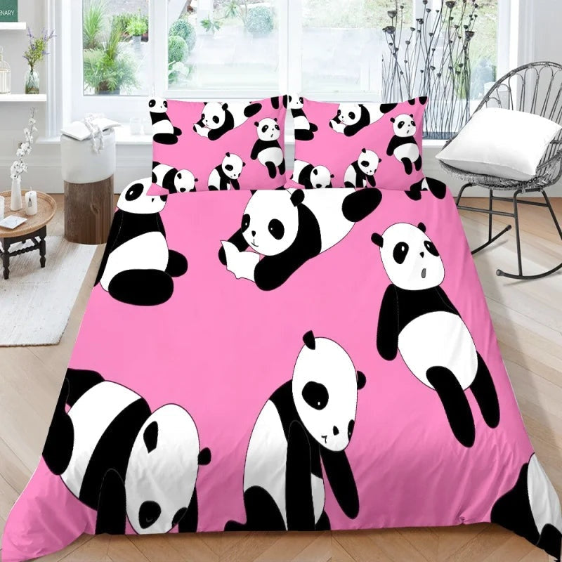 Housse de Couette Panda Rose