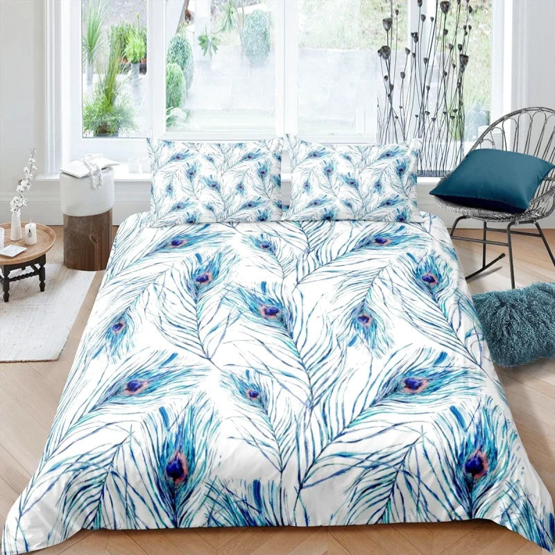 Housse de Couette Paon 2 Personnes