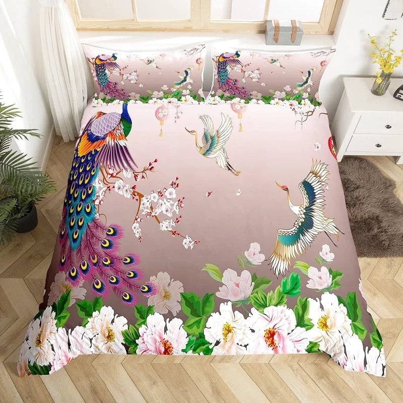 Housse de Couette Paon Japon