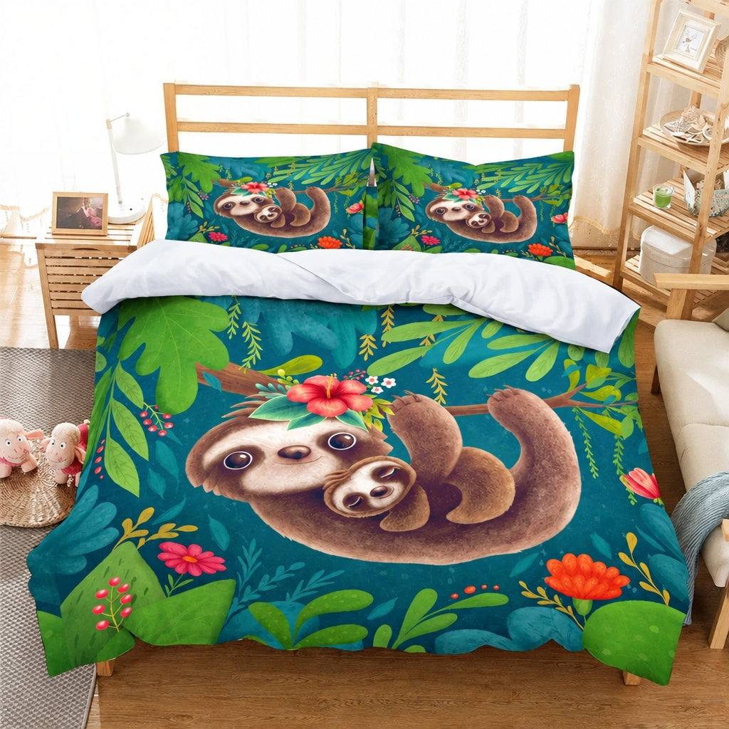 Housse de Couette Paresseux Famille